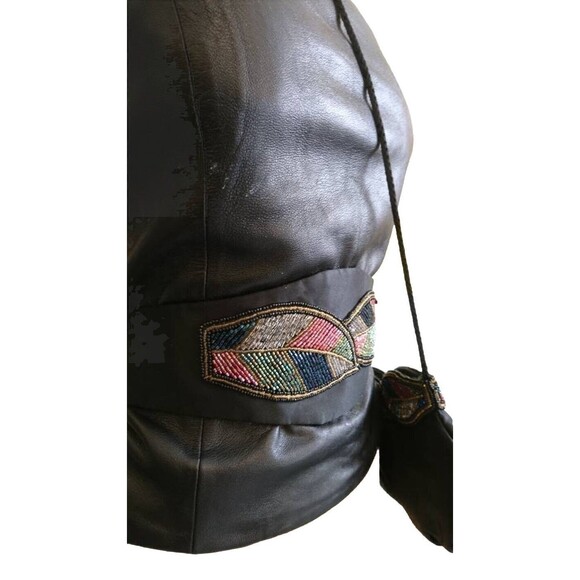 VTG Handmade Black Multicolor Beaded Purse & Matching Sash Belt Waist SZ 27”-33” - Picture 3 of 14